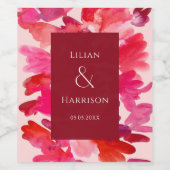 Alle Waterverf van de Liefde Roze Rode Wijn Etiket (Enkel label)