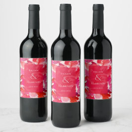 Alle Waterverf van de Liefde Roze Rode Wijn Etiket