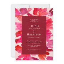 Alle Waterverf van de Liefde Roze Rood Wedding Uit