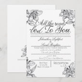 Alle wegen leidden naar jou trouwuitnodiging aankondiging (Voorkant / Achterkant)