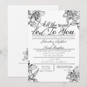 Alle wegen leidden naar jou trouwuitnodiging aankondiging (Voorkant / Achterkant)