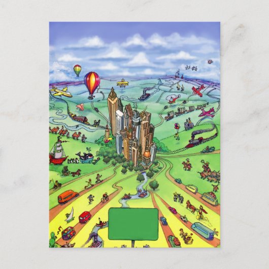 Alle wegen leiden naar Atlanta Georgia Briefkaart (Voorkant)