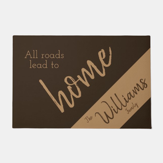 Alle wegen leiden naar huis deurmat (Voorkant)