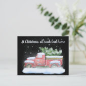 Alle wegen leiden naar huis met  pick-up truck feestdagenkaart (Staand voorkant)