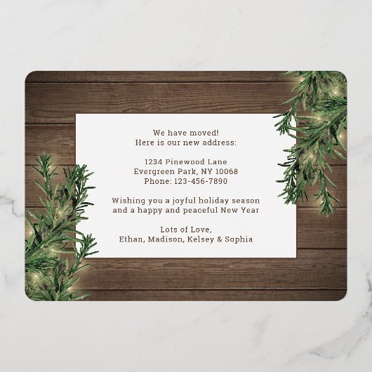 Alle wegen leiden naar huis Nieuw adres 1 Foto Ker Folie Feestdagenkaart (Achterkant)