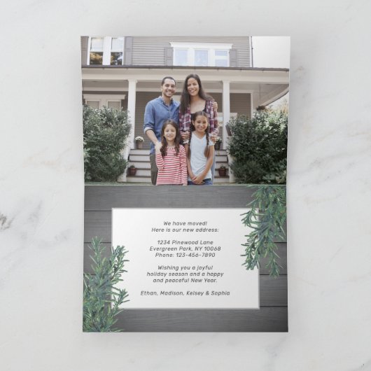 Alle wegen leiden naar huis Nieuw adres Xmas Foto  Feestdagen Kaart (Binnen)