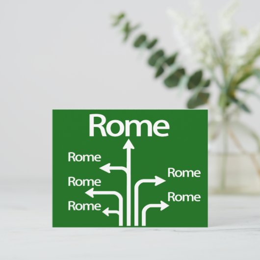 Alle wegen leiden naar Rome Briefkaart (Staand voorkant)