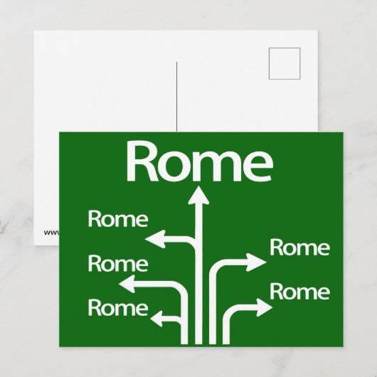 Alle wegen leiden naar Rome Briefkaart (Voorkant / Achterkant)