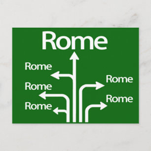 Alle wegen leiden naar Rome Briefkaart