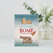 Alle wegen leiden naar Rome Briefkaart (Staand voorkant)