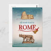 Alle wegen leiden naar Rome Briefkaart (Voorkant / Achterkant)