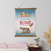 Alle wegen leiden naar Rome Hangend Wandkleed (Slaapkamer)