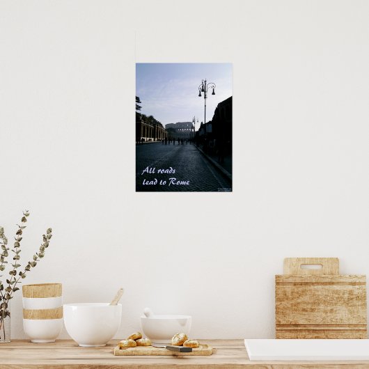 Alle wegen leiden naar Rome Poster (Keuken)