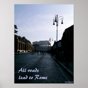 Alle wegen leiden naar Rome Poster