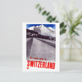  Alle wegen leiden naar Zwitserland Briefkaart (Staand voorkant)