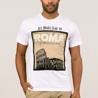 Alle wegen leiden Rome Avontuur-ivoor achtergrond T-shirt