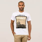 Alle wegen leiden Rome Avontuur-ivoor achtergrond T-shirt (Voorkant volledig)