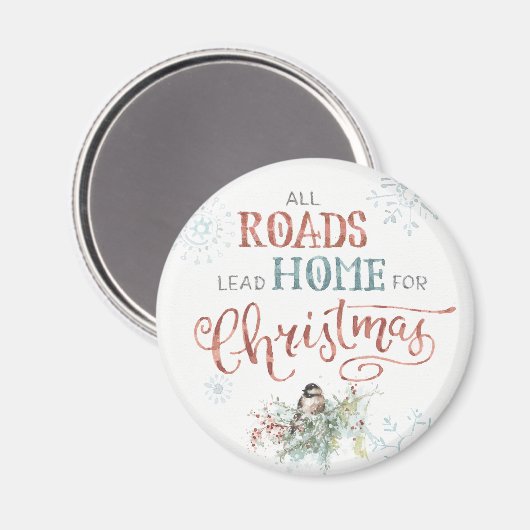 Alle wegen leiden voor Kerstmis naar huis Magneet (Voorkant / Achterkant)