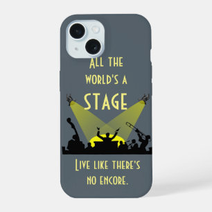 Alle wereld is een podium Inspirerende quote iPhone 15 Case