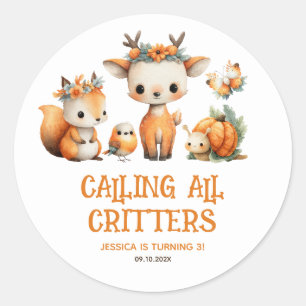 Alle Wezens Worden Opgeroepen Bos Herfst Kinderver Ronde Sticker