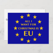 Alle wil ik want Kerstmis de EU is. Het Briefkaart (Voorkant / Achterkant)