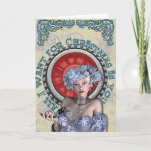 Alle wil ik want Kerstmis u is Feestdagen Kaart