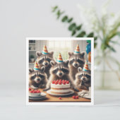 Alle wilde wezens roepen! Wasbeer verjaardag Kaart (Staand voorkant)