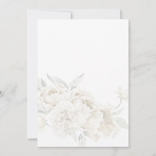 Alle wit baby shower zilver lijst bloemen kaart (Achterkant)