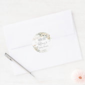 Alle wit baby shower zilver wit bloemen gunst ronde sticker (Envelop)
