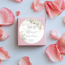 Alle wit baby shower zilver wit bloemen gunst