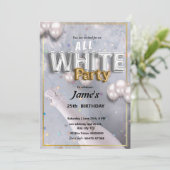 Alle witte affaire of feestuitnodiging kaart (Staand voorkant)