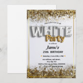 Alle witte affaire of feestuitnodiging kaart (Voorkant / Achterkant)