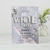 Alle witte affaire of feestuitnodiging kaart (Staand voorkant)