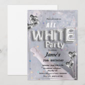 Alle witte affaire of feestuitnodiging kaart (Voorkant / Achterkant)