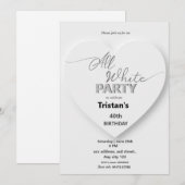 Alle witte affaire of feestuitnodiging kaart (Voorkant / Achterkant)