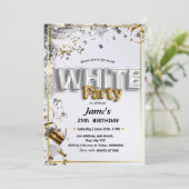 Alle witte affaire of feestuitnodiging kaart (Staand voorkant)