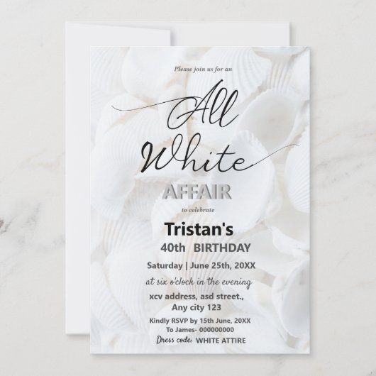 Alle witte affaire of partij kaart (Voorkant)