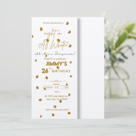 Alle witte affaire verrassing kaart (Staand voorkant)