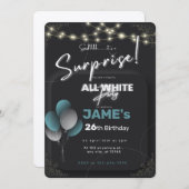 Alle witte affaire verrassingsverjaardagsuitnodigi kaart (Voorkant / Achterkant)