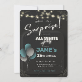 Alle witte affaire verrassingsverjaardagsuitnodigi kaart