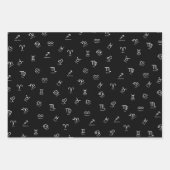 Alle witte sterrenbeelden op zwarte achtergrond inpakpapier vel (Voorkant 2)