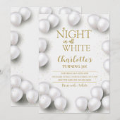 Alle witte verjaardagsfeest een nacht in alle wit kaart (Voorkant / Achterkant)