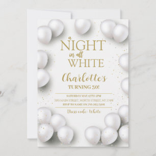 Alle witte verjaardagsfeest een nacht in alle wit kaart