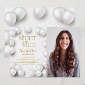 Alle witte verjaardagsfeest een nacht in witte fot kaart (Voorkant / Achterkant)