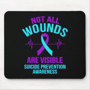 Alle wonden zijn zichtbaar Happy Suicide Awareness Muismat