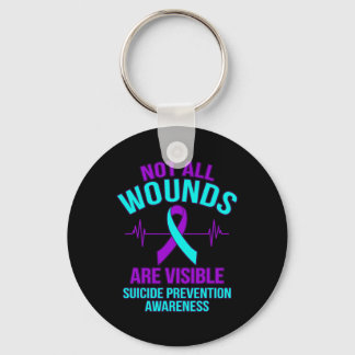 Alle wonden zijn zichtbaar Happy Suicide Awareness Sleutelhanger