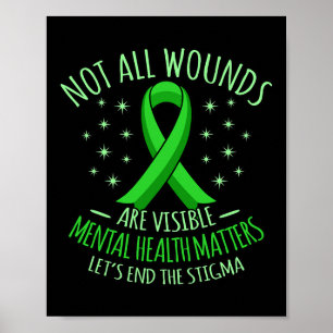 Alle wonden zijn zichtbaar mentaal gezondheidsbewu poster