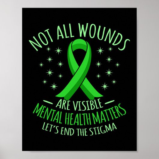 Alle wonden zijn zichtbaar mentaal gezondheidsbewu poster (Voorkant)
