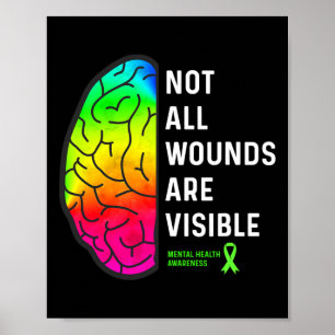 Alle wonden zijn zichtbaar - Mental Health Awarene Poster