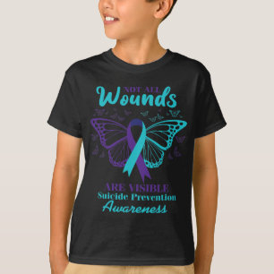 Alle wonden zijn zichtbaar zelfmoordbewustzijn en t-shirt